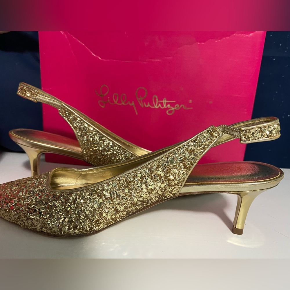 Lilly Pulitzer Shaina Slingback Heel (Gold Metallic)